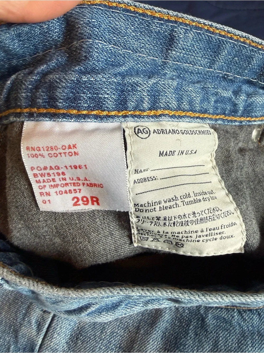 AG Adriano Goldschmied Ex Boyfriend Jeans w/Heavy Distressing, Size 29R